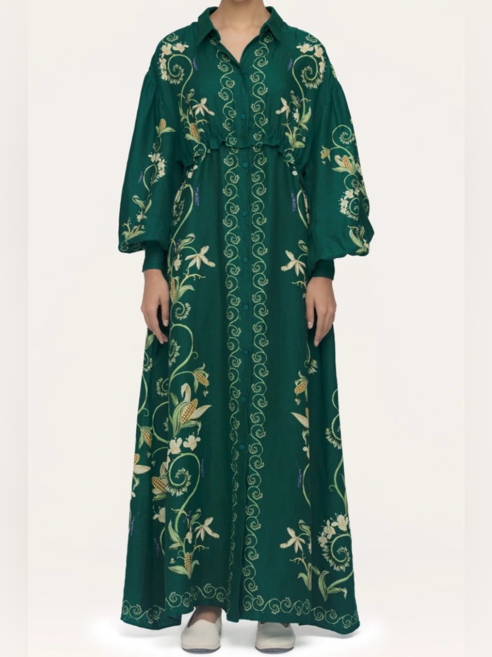 AGUA BY AGUA BENDITA Colombian Tropical Taos Esmeralda Shirt Dress